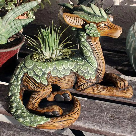 Pot de fleurs intérieur MiniDragon modÚle sans barbichette avec mini plante