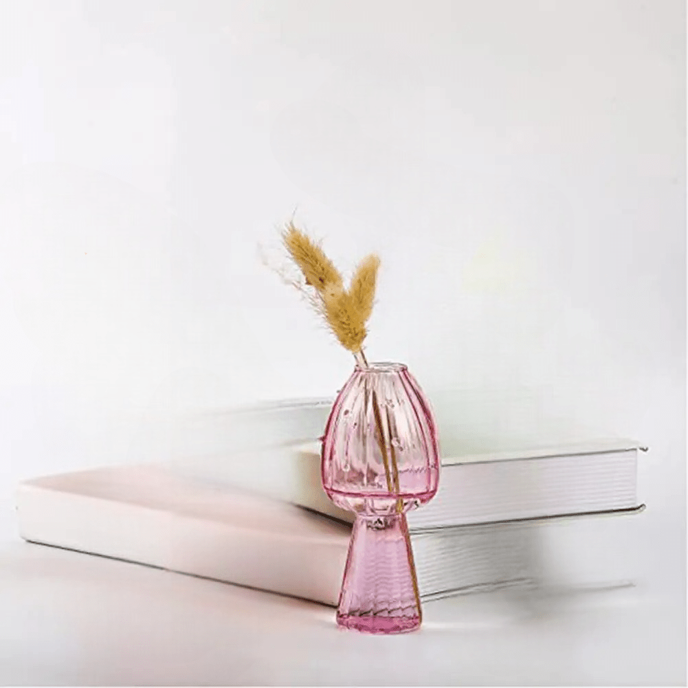 Vase en Verre - NordicMushroomVase™ - Rose - Mon espace Jardinage