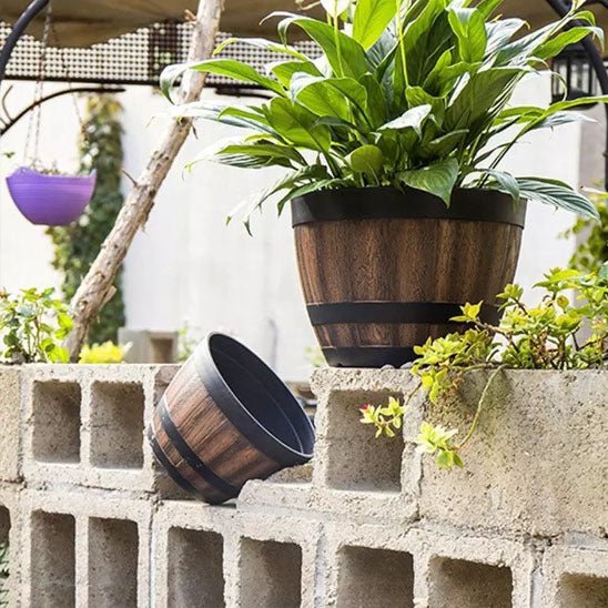 Cache pot tonneau | Whisky - Mon espace Jardinage