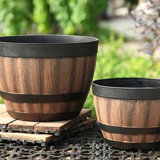 Cache pot tonneau | Whisky - Mon espace Jardinage