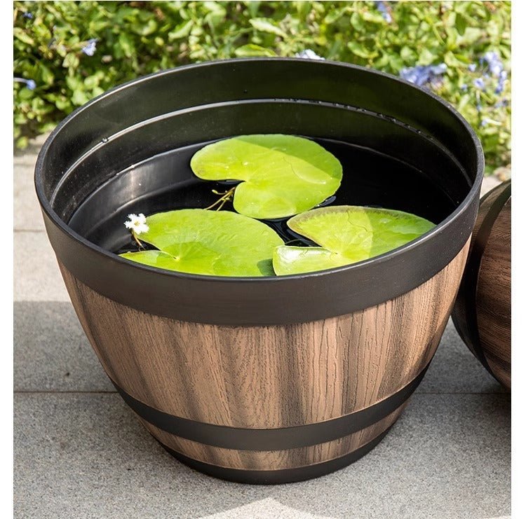 Cache pot tonneau | Whisky - Mon espace Jardinage