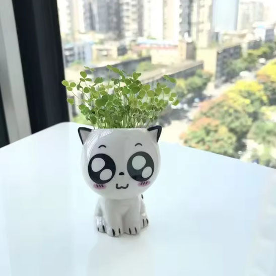 Cache pot en ceramique MiniChat modèle attendrissant