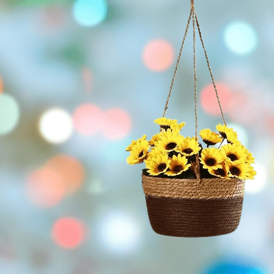 Panier pour plante - PlantBasket™ - Jaune/Marron - Mon espace Jardinage