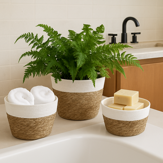panier pour plante Floralis Blanc dans salle de bain