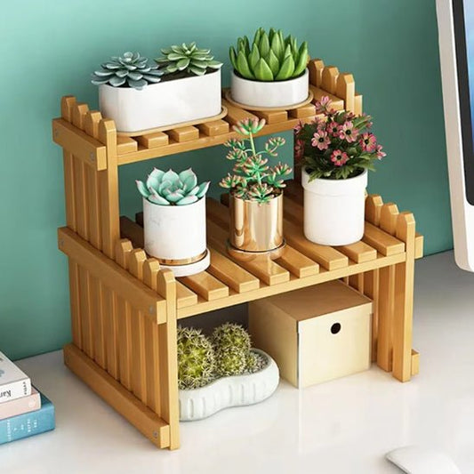 porte plante - Bambou deux niveaux - Mon espace Jardinage