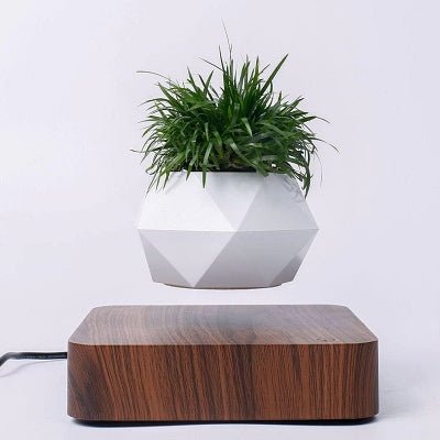 Pot de Fleurs Intérieur - LevitatingPot™ - Blanc&marron - Mon espace Jardinage