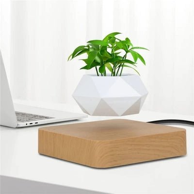 Pot de Fleurs Intérieur - LevitatingPot™ - Blanc&marron clair - Mon espace Jardinage