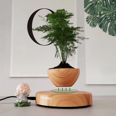 Pot de Fleurs Intérieur - LevitatingPot™ - Bois - Mon espace Jardinage