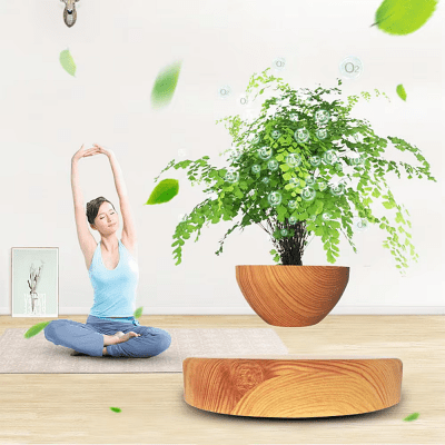 Pot de Fleurs Intérieur - LevitatingPot™ - Bois - Mon espace Jardinage