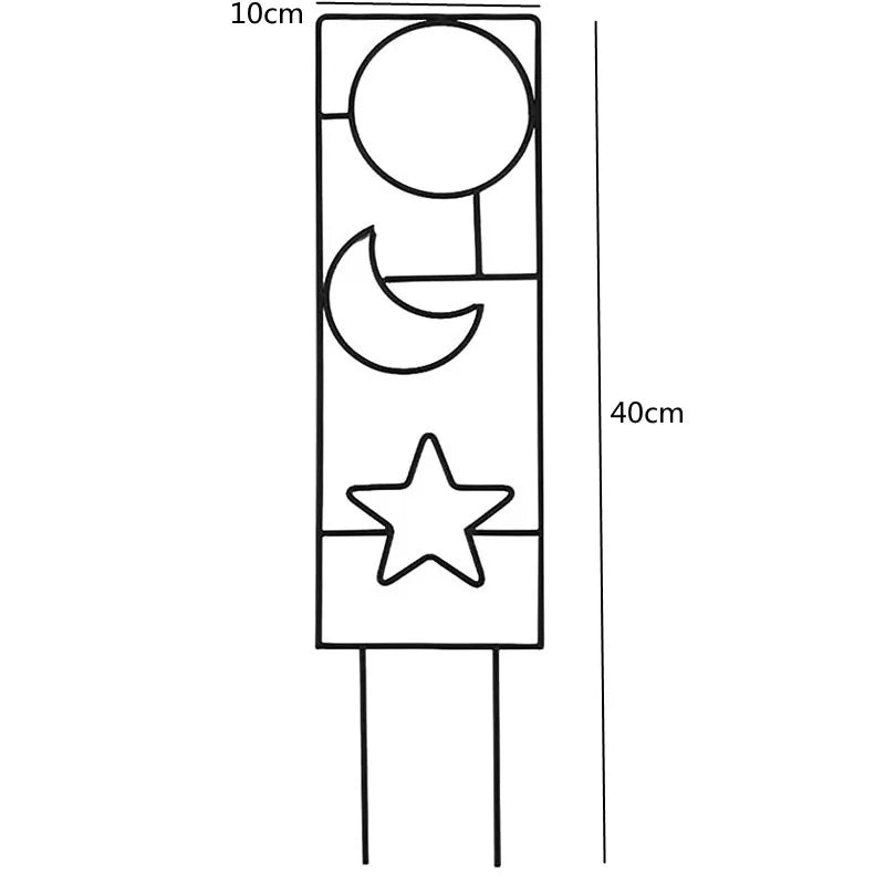 tuteur pour plantes grimpantes | Spacio - Élégant - Lune, soleil et étoile de 40 cm de haut