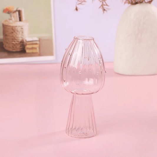 Vase en Verre - NordicMushroomVase™ - Rose - Mon espace Jardinage