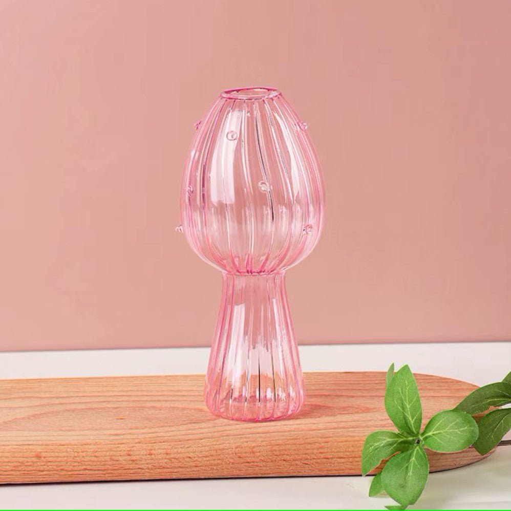 Vase en Verre - NordicMushroomVase™ - Rose - Mon espace Jardinage