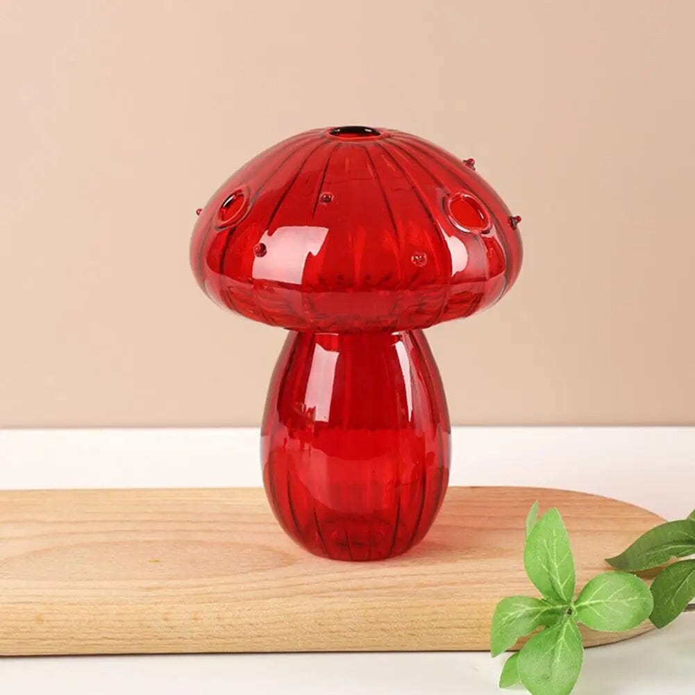 Vase en Verre - NordicMushroomVase™ - Rouge - Mon espace Jardinage