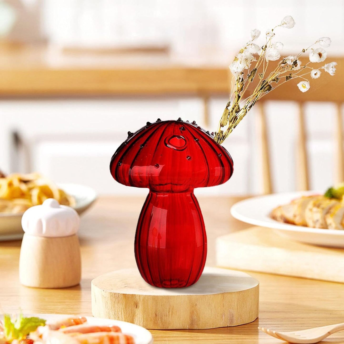 Vase en Verre - NordicMushroomVase™ - Rouge - Mon espace Jardinage