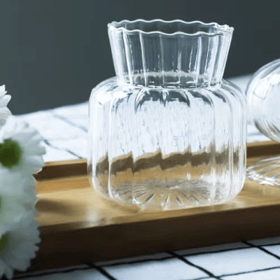 Vase en verre transparent - CreativeGlassVase™ - Style A - Mon espace Jardinage