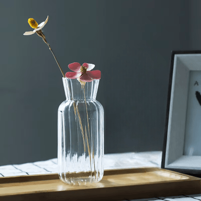 Vase en verre transparent - CreativeGlassVase™ - Style B - Mon espace Jardinage